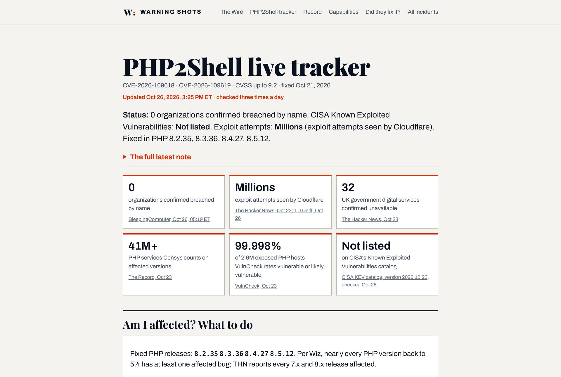 A live-incident tracker